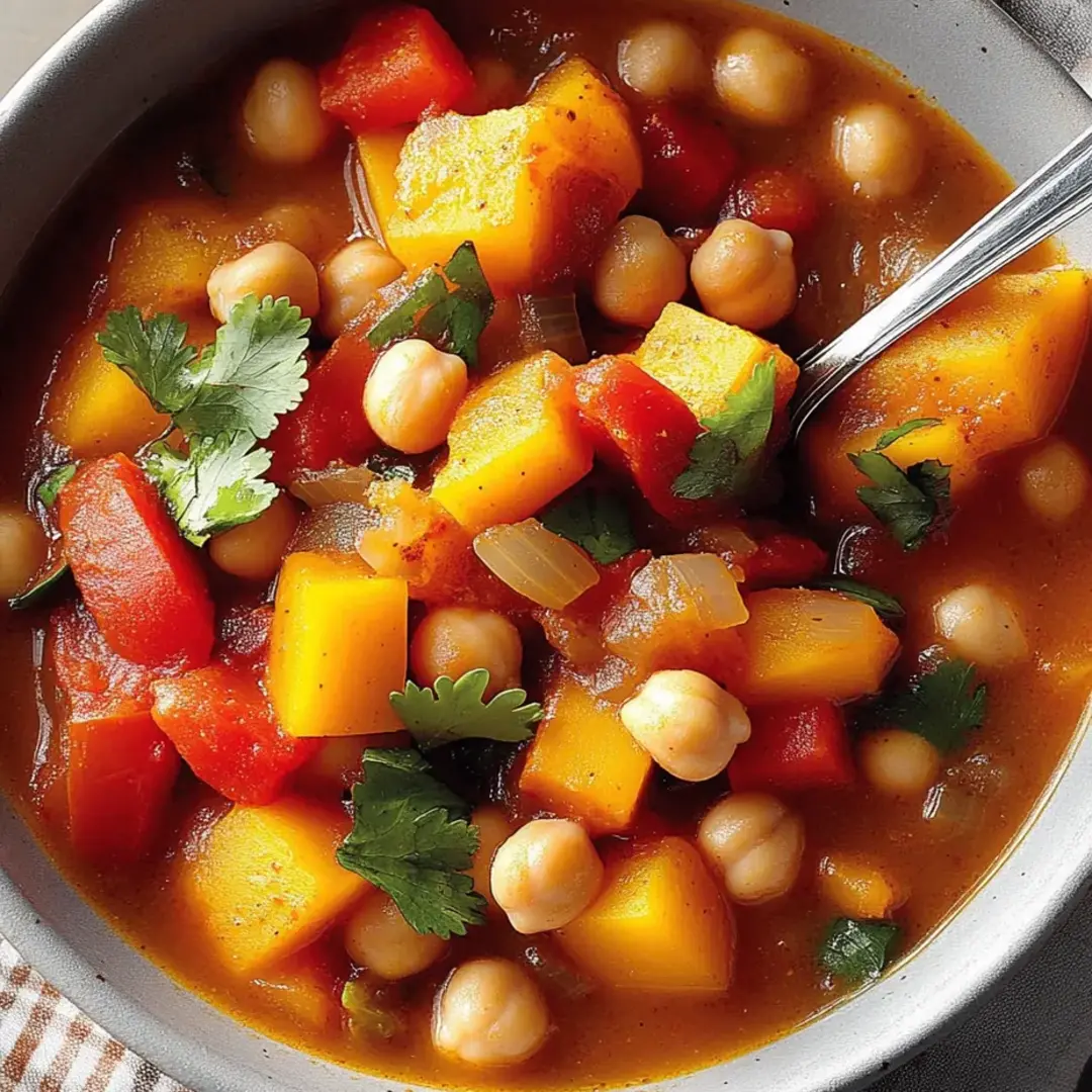 A bowl of soup with a spoon in it.