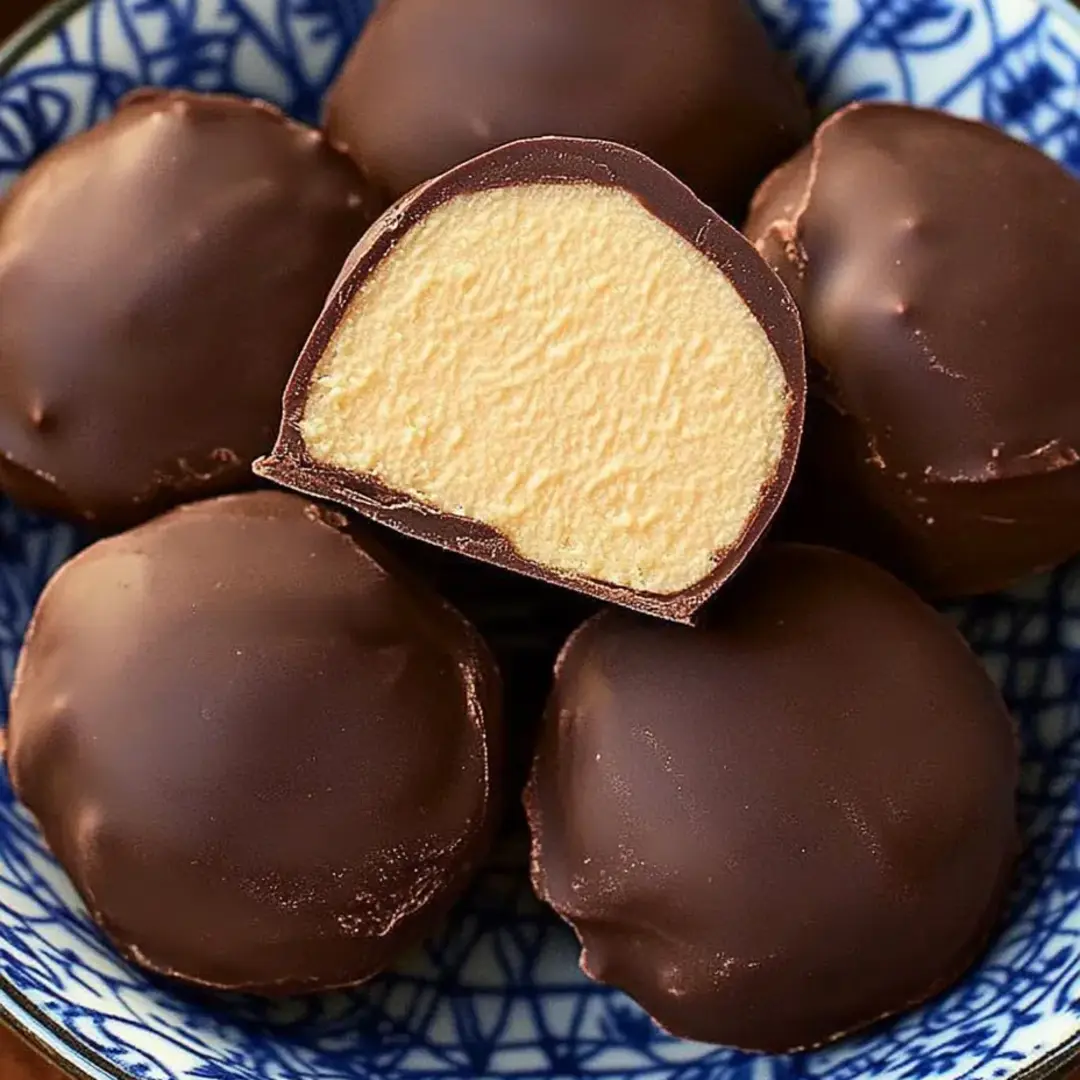 A bowl of chocolate candies.