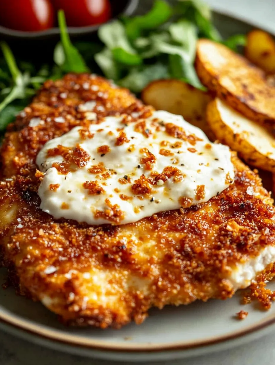 Blancs de poulet croustillants garnis de feta onctueuse et nappés de miel épicé.