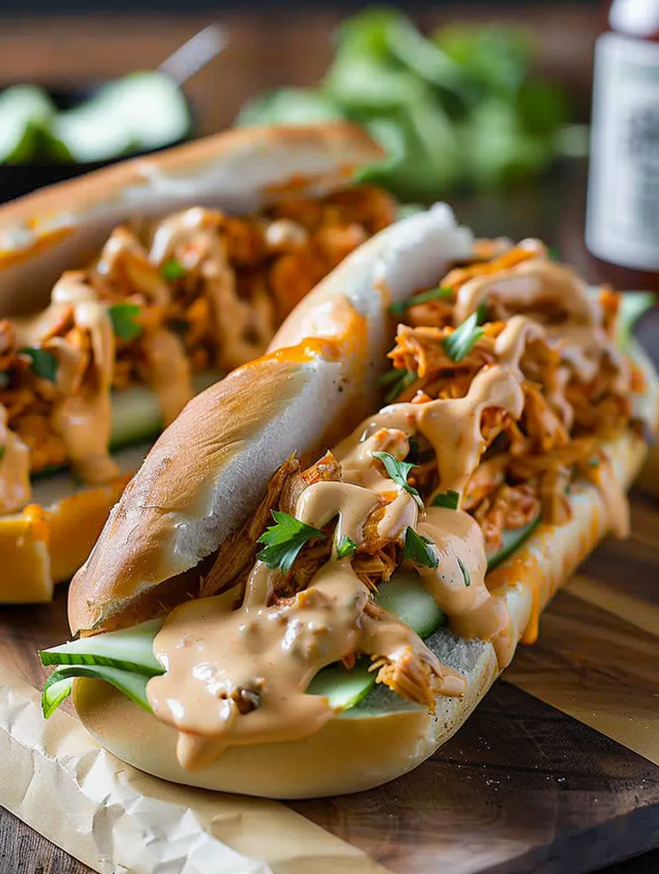 Sandwich au poulet buffalo et fromage