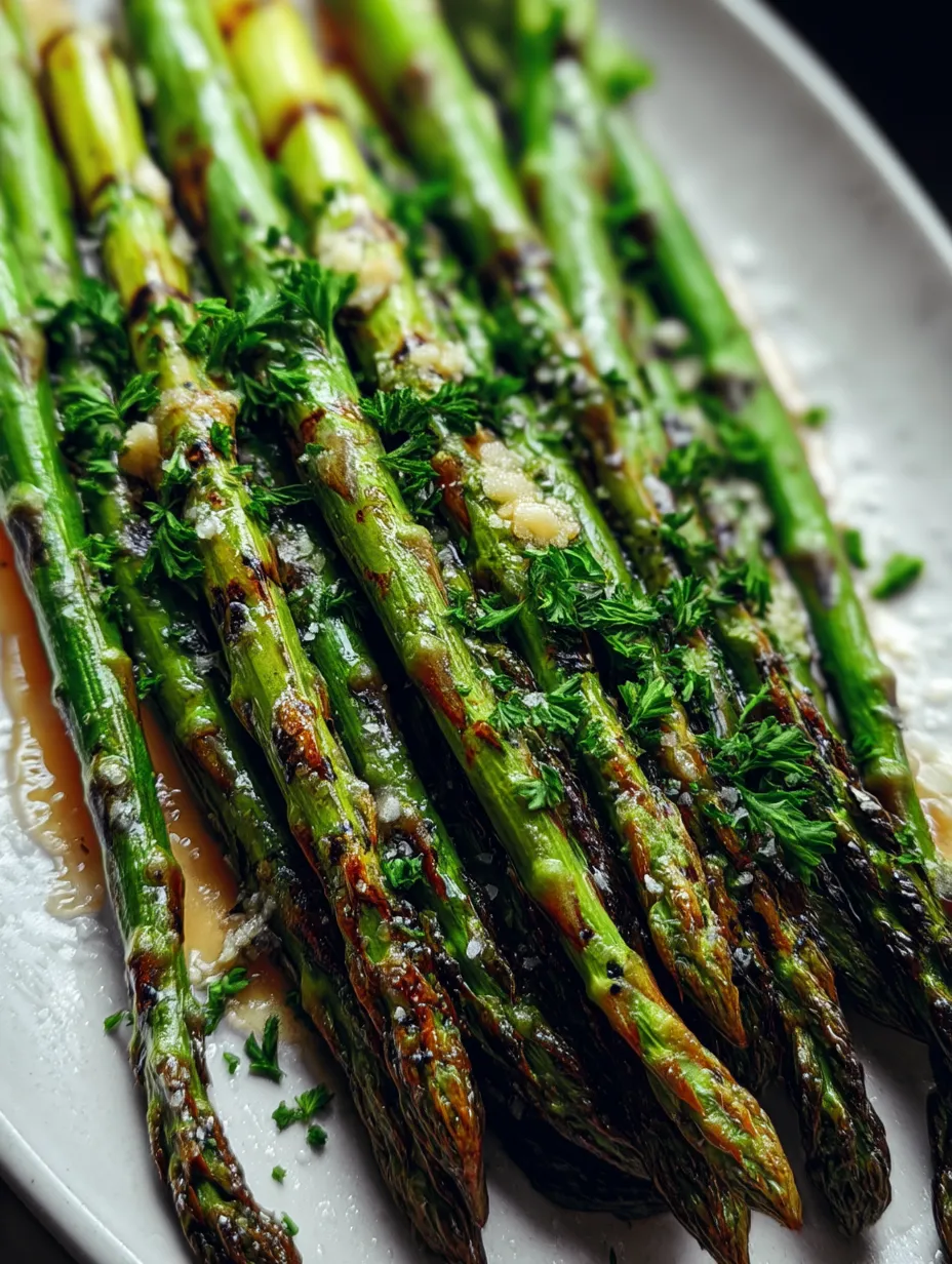 Recette d'asperges grillées au beurre à l'ail.