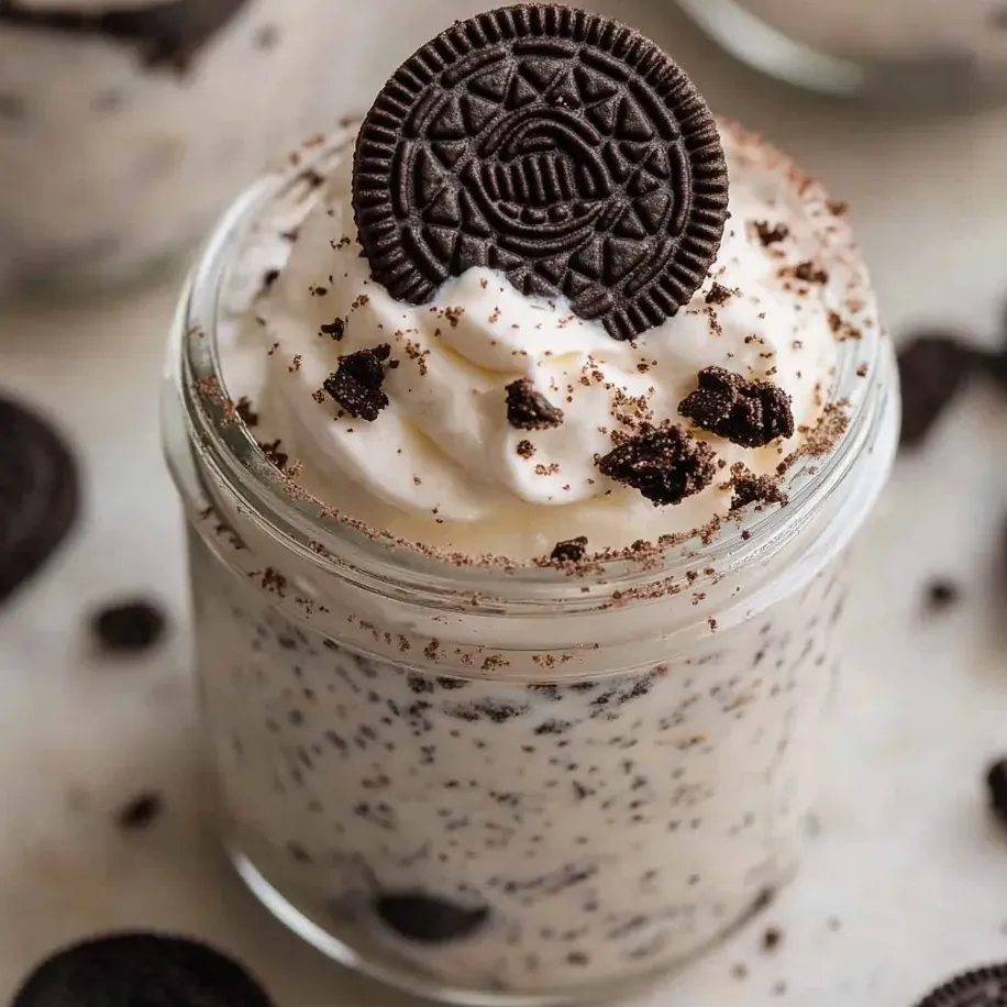 Une coupe de Cheesecake Oreo Sans Cuisson.