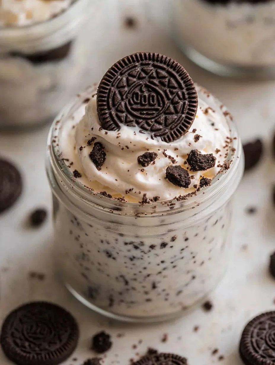 Une verrine de cheesecake Oreo sans cuisson.
