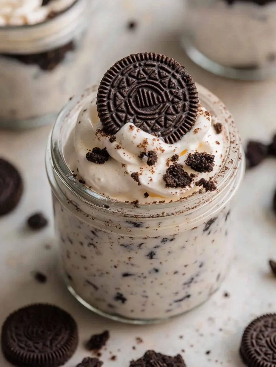 Une verrine de cheesecake Oreo sans cuisson.