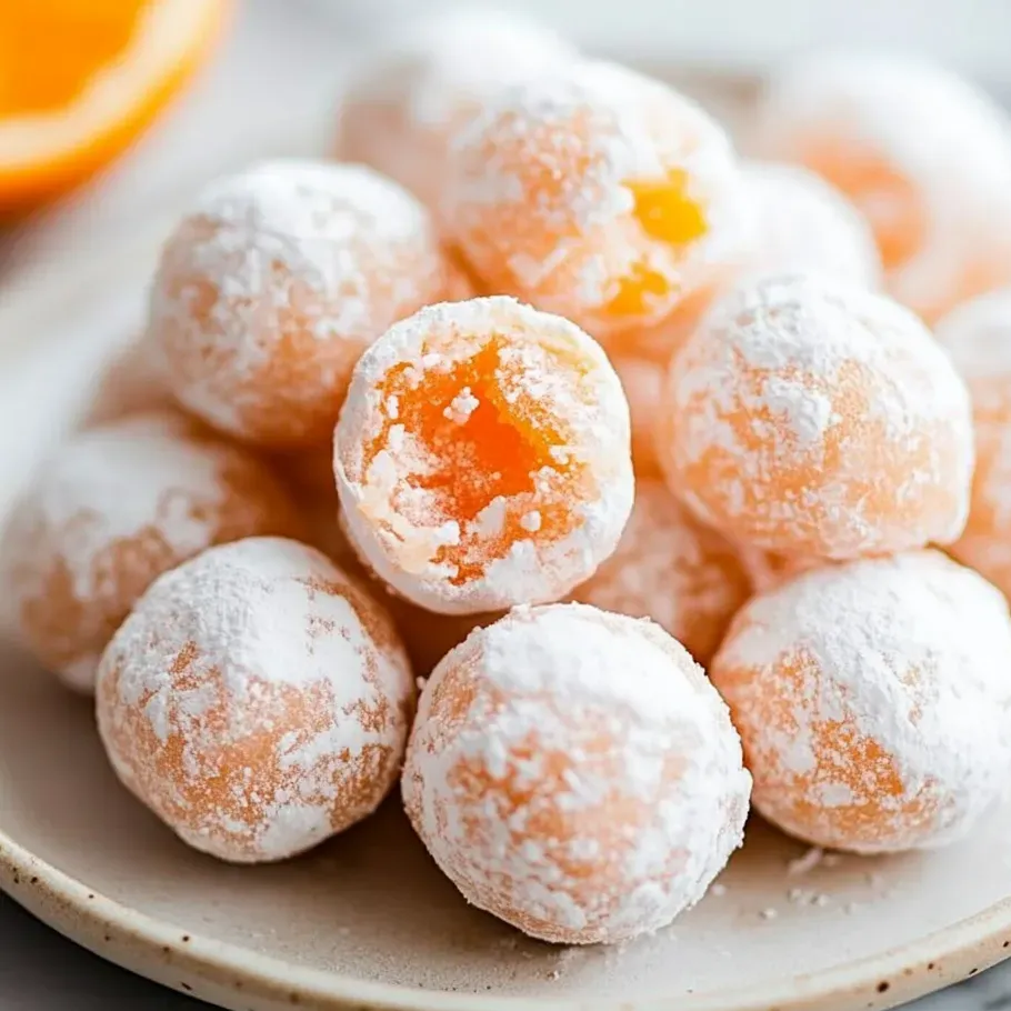 Une assiette de truffes crémeuses à l'orange.