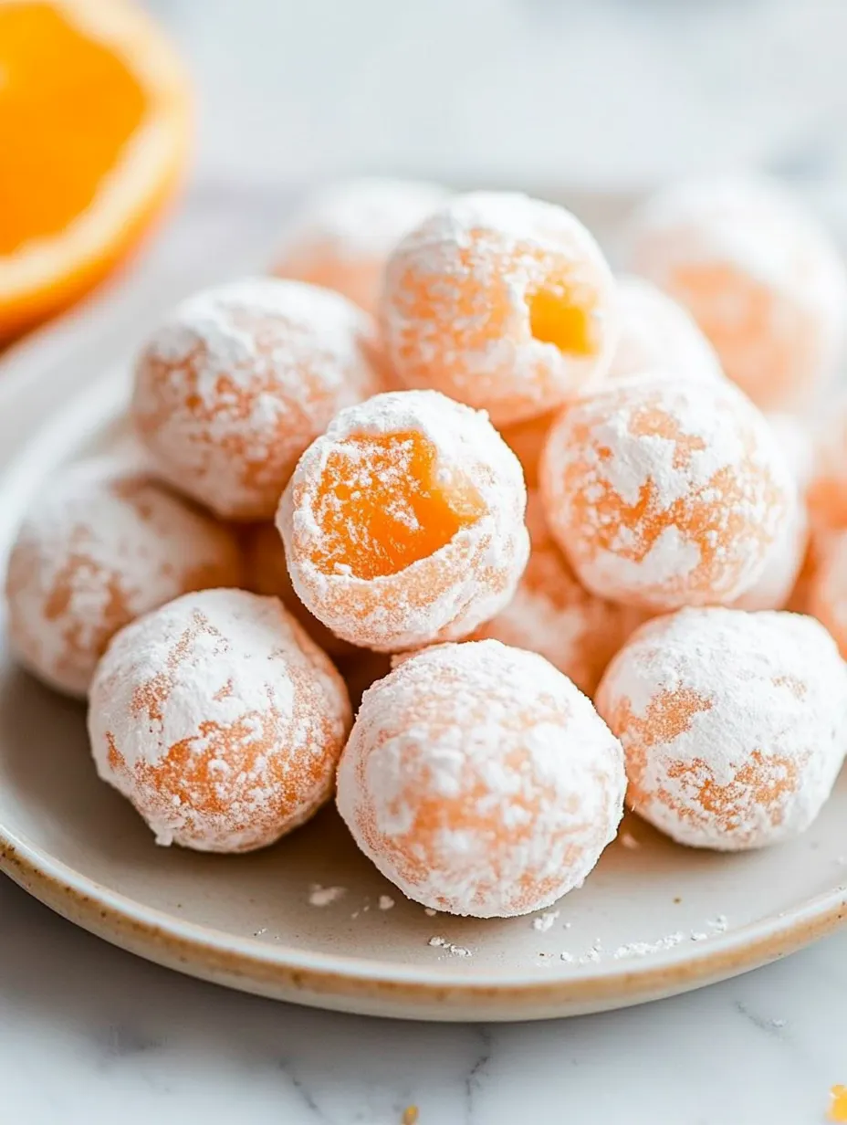 Une assiette de truffes à la crème d'orange.