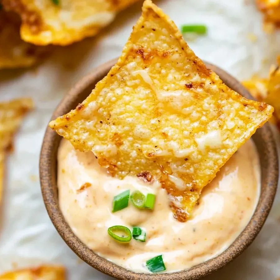 Un bol de chips d'oignon au parmesan.