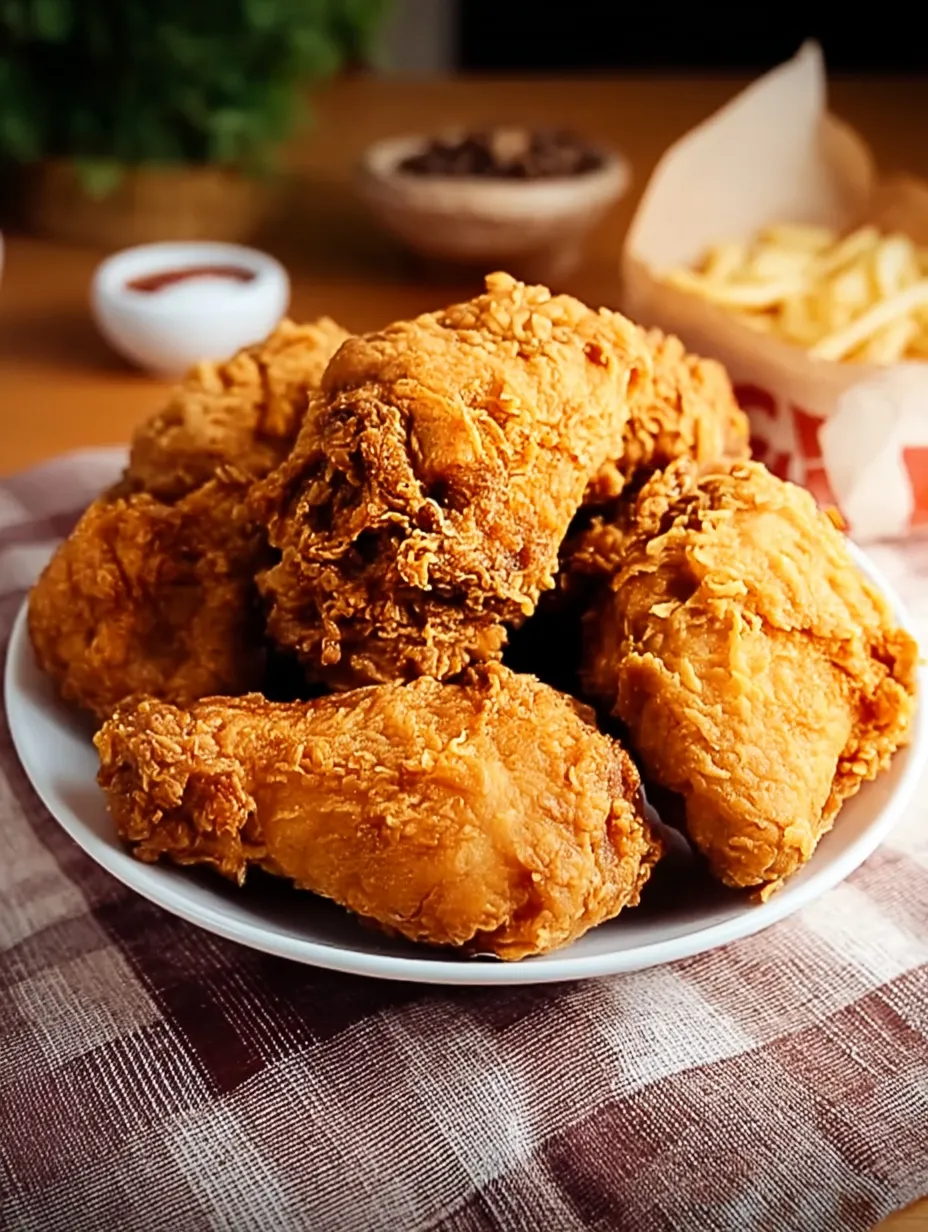 Une assiette de poulet frit.
