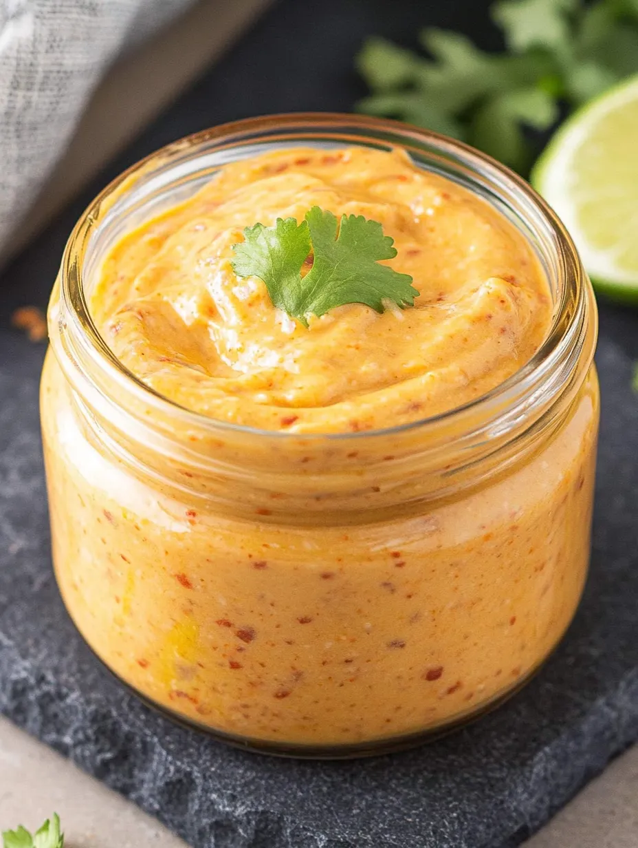 Un pot de recette de sauce mayonnaise épicée au chipotle.
