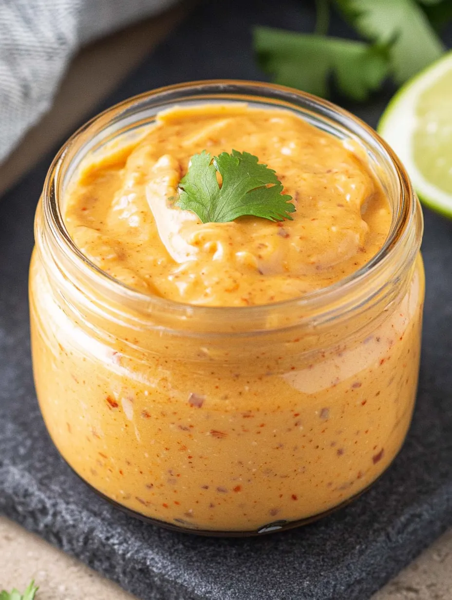 Un pot de sauce mayonnaise épicée au chipotle.