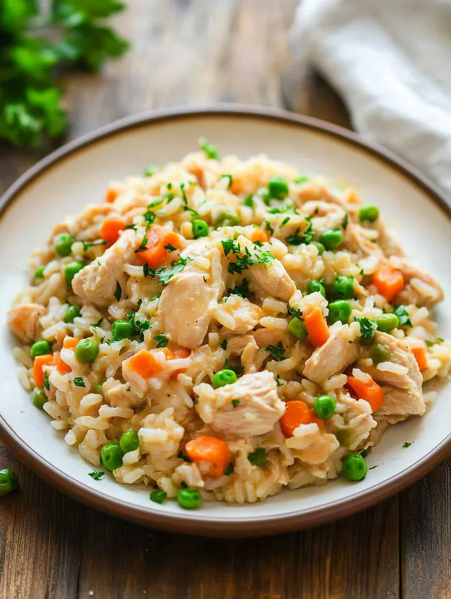 Une assiette de riz et poulet.