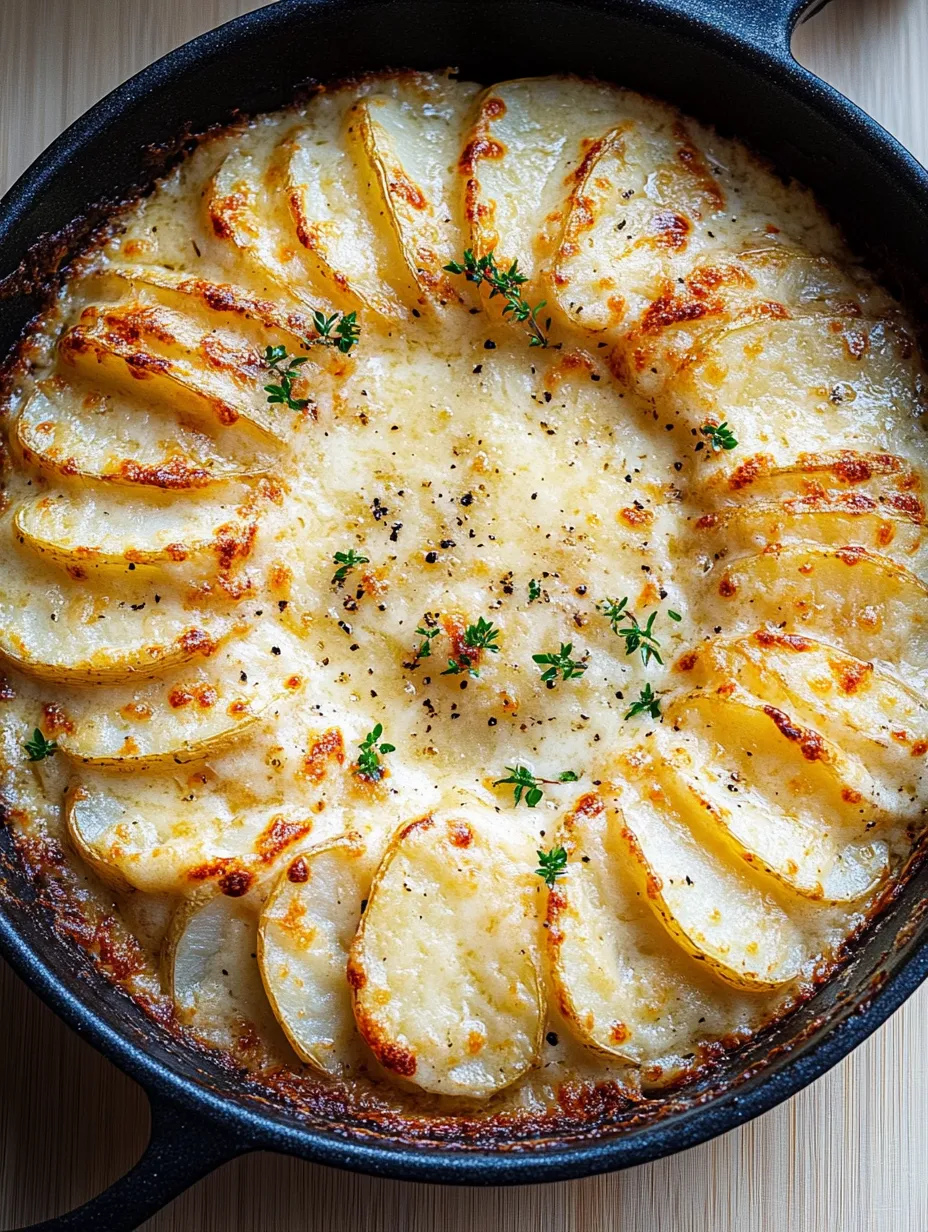 Un gros plan d'un délicieux gratin de pommes de terre.