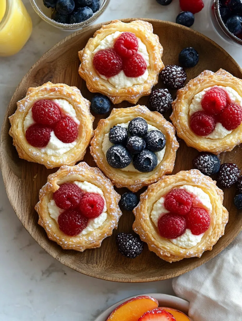 Une assiette de pâtisseries aux fruits et fromage.