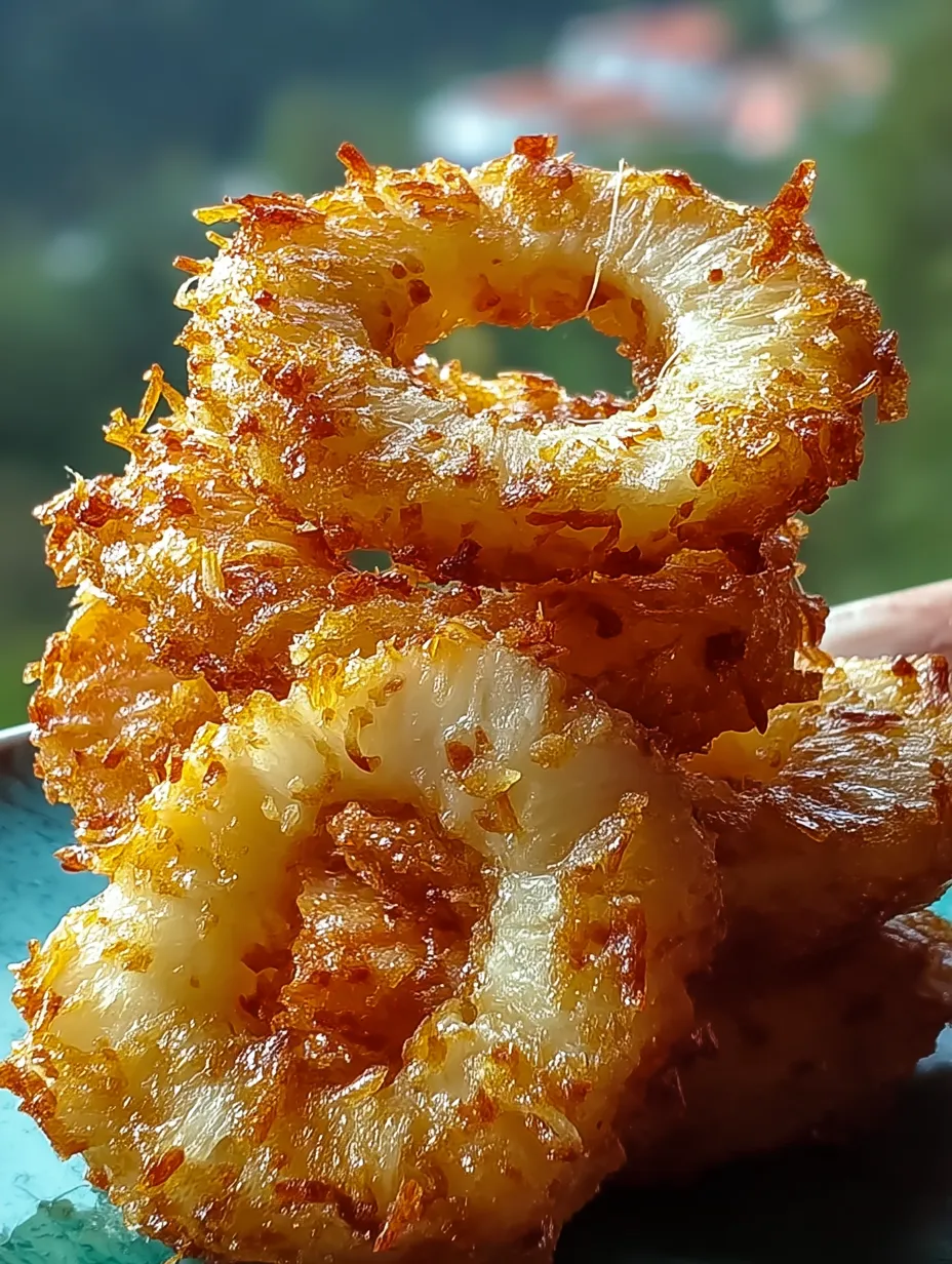 Beignets d'ananas façon Piña Colada.