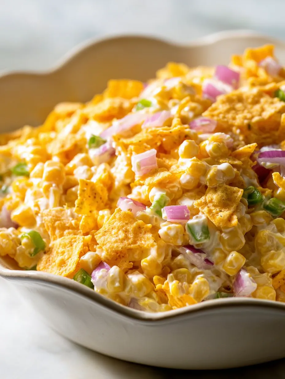 Un bol de salade de maïs aux Fritos.