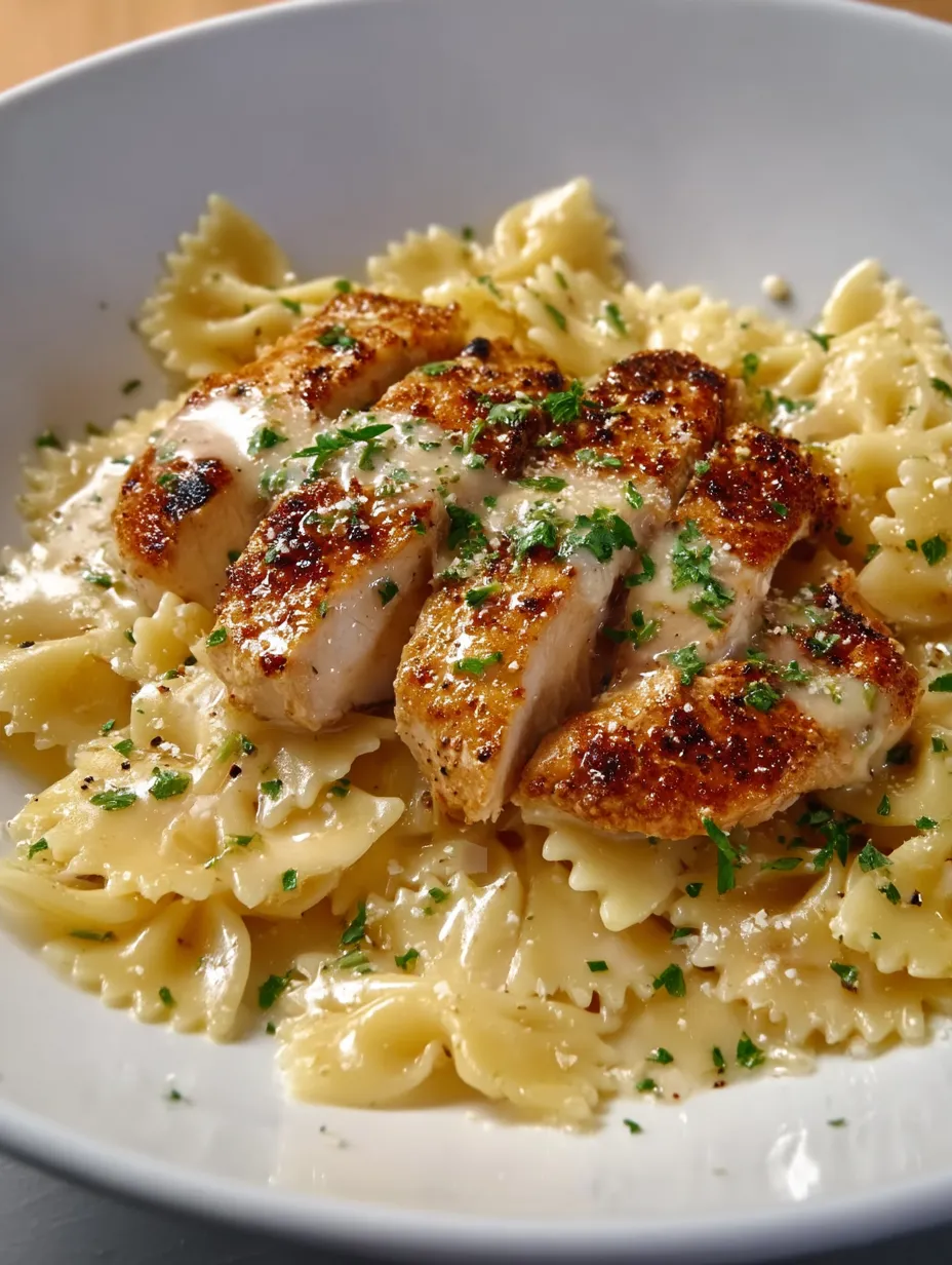 Une assiette de poulet citronné au beurre.