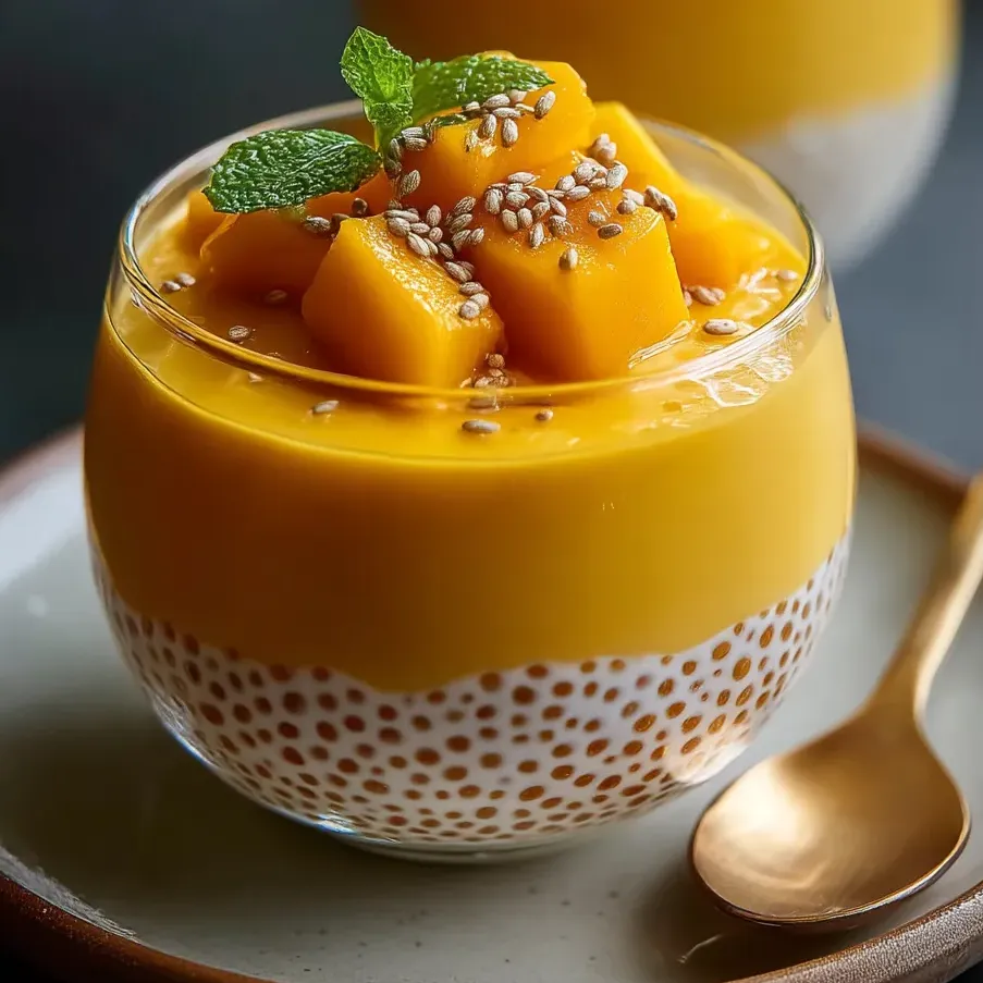 Un bol de dessert mangue sago.