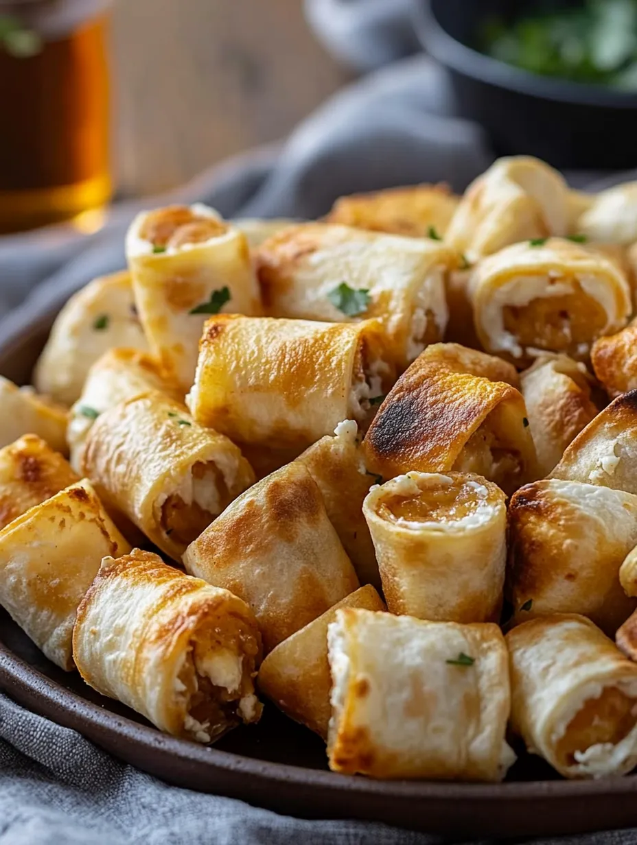 Une assiette de bouchées de tortilla au fromage frais.
