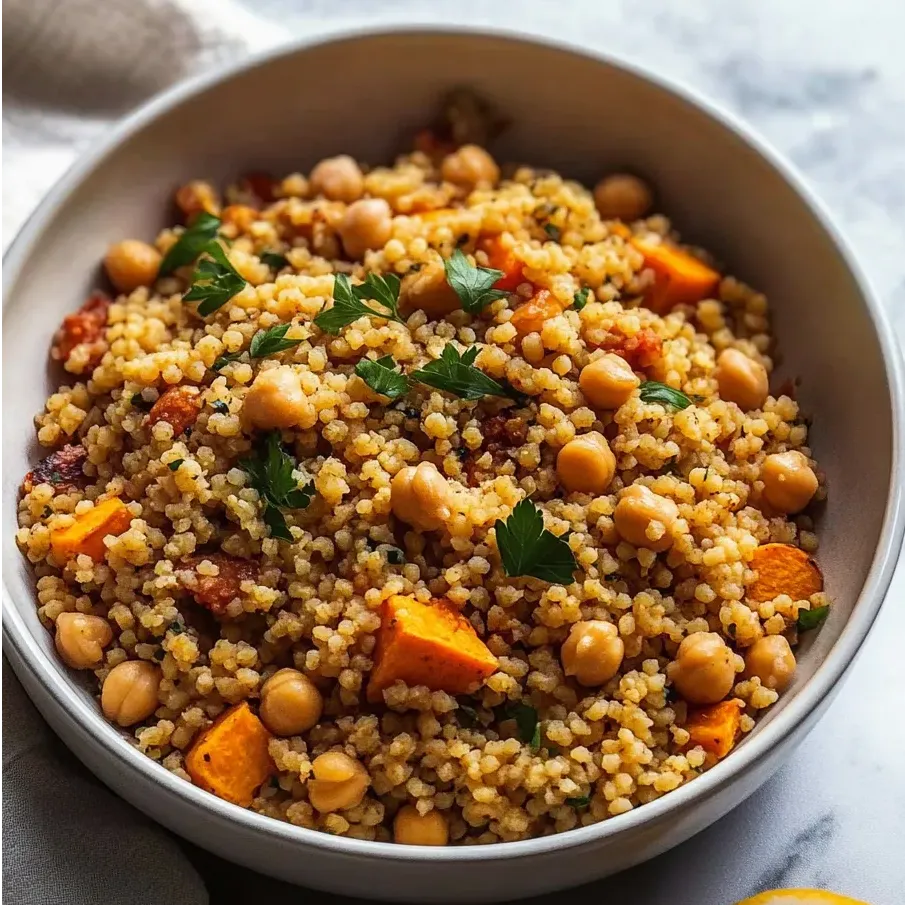Un bol de Couscous Marocain à la Patate Douce.