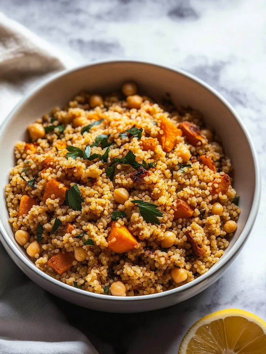Un bol de Couscous Marocain aux Patates Douces.