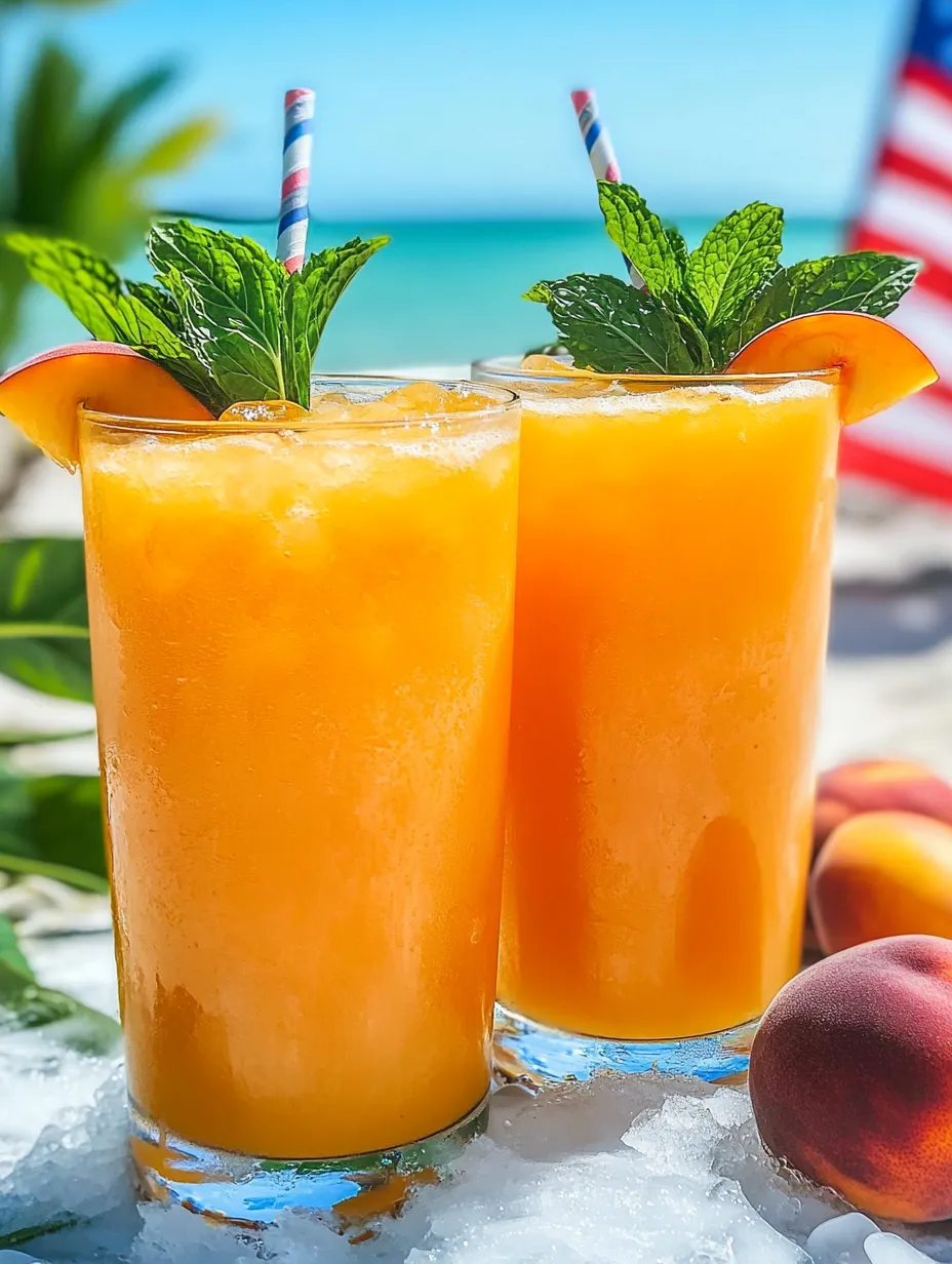 Deux verres de limonade à la pêche fraîche et sucrée.