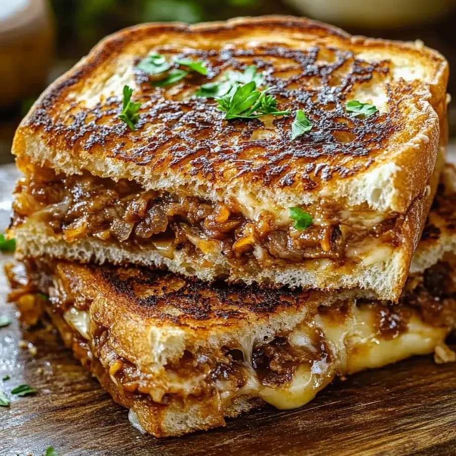 Un sandwich au fromage grillé avec de la viande dedans.