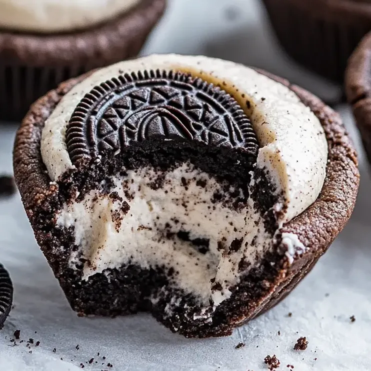 Une part de tasse biscuit cheesecake Oreo.