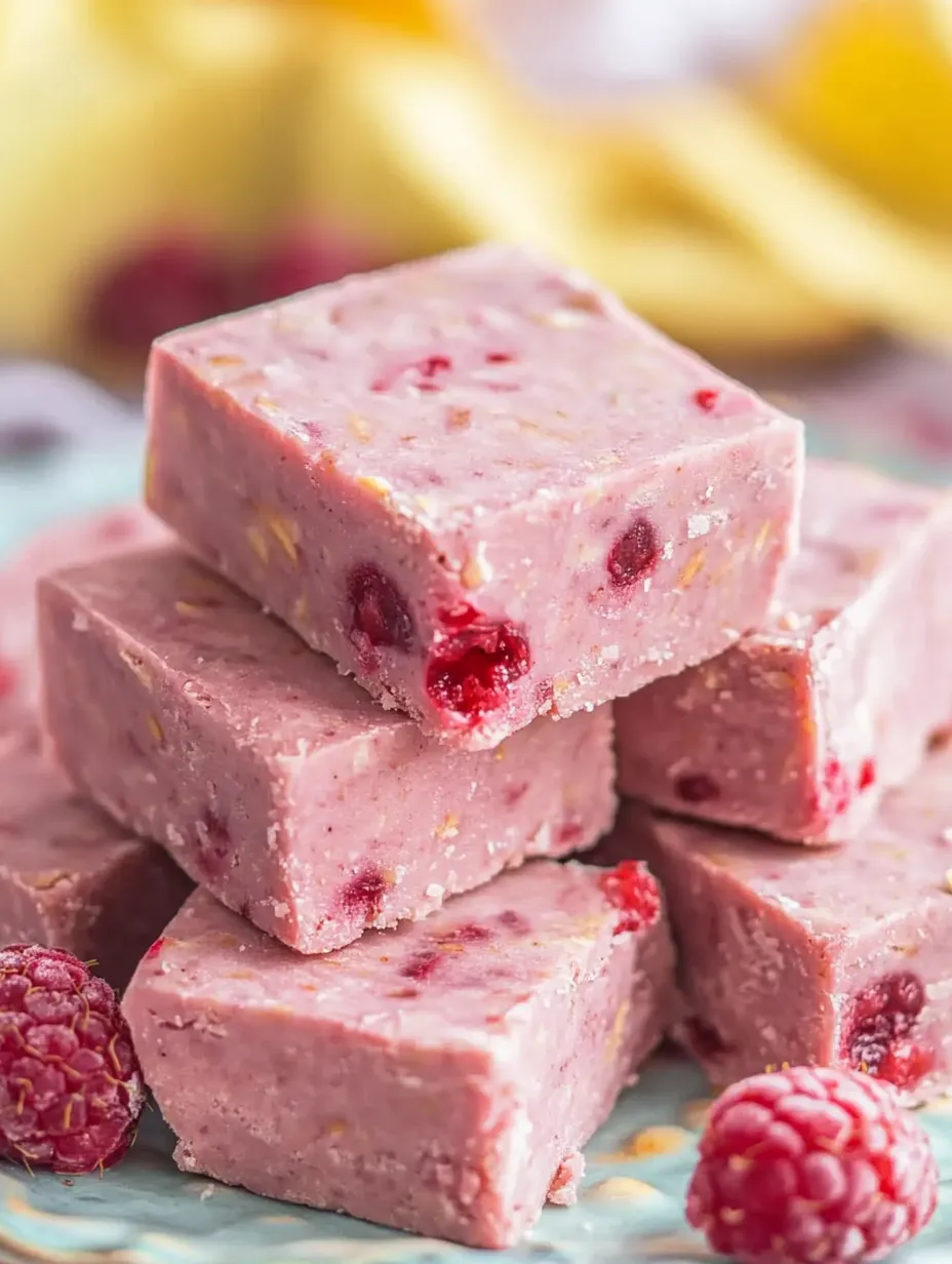 Une pile de délices à la framboise et noix de coco.