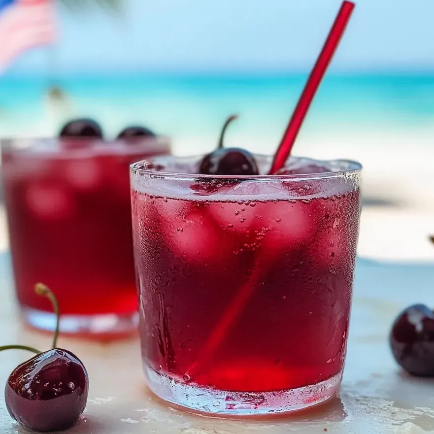 Un verre de boisson pétillante vanille cerise.