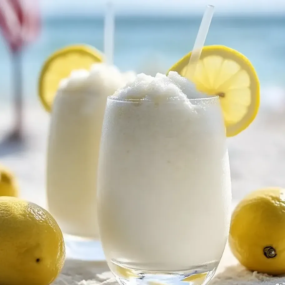 Deux verres de limonade coco glacée.