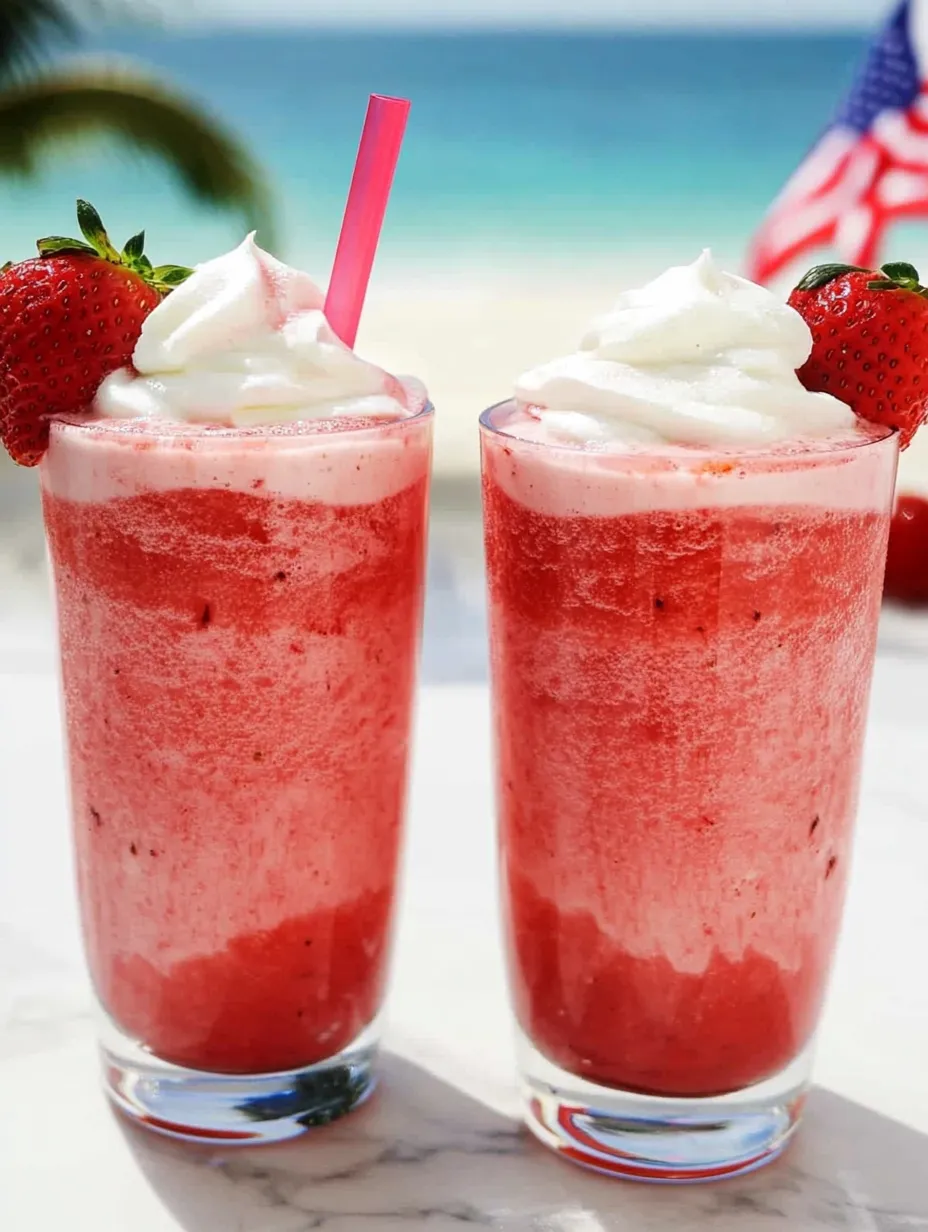 Deux verres de frappuccino à la fraise maison.