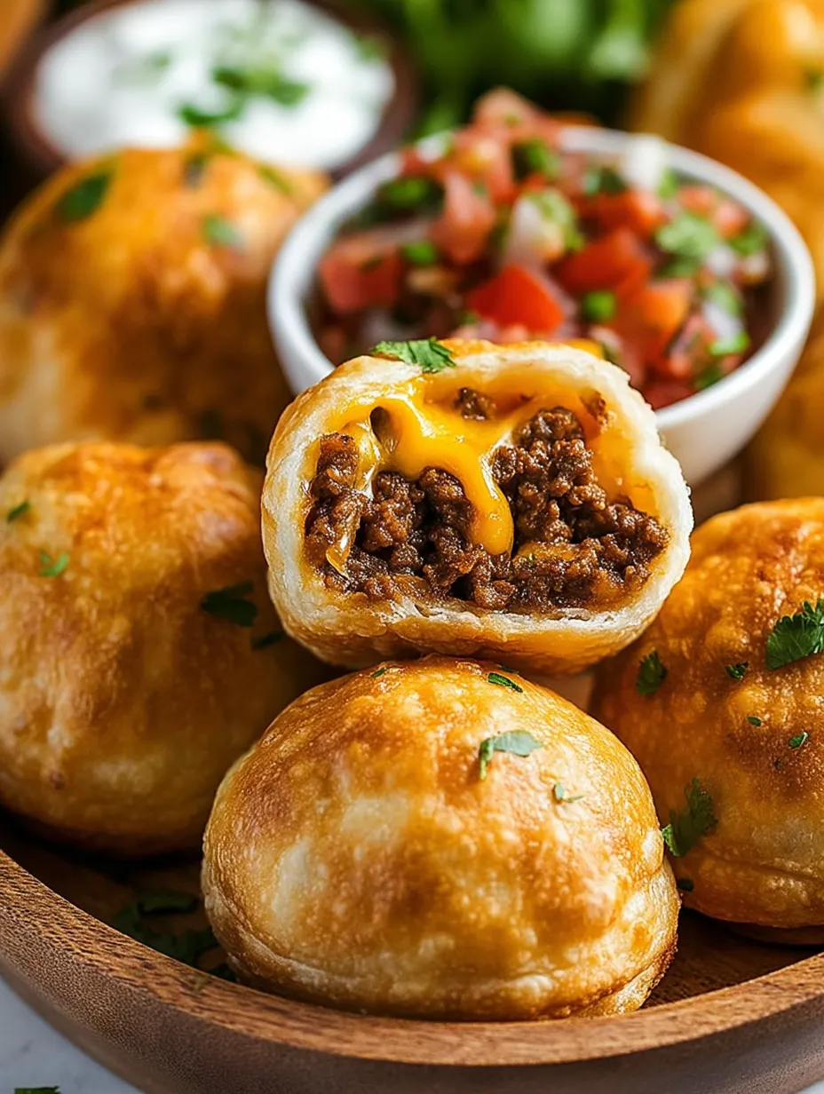 Un bol de boules taco fondantes au fromage.