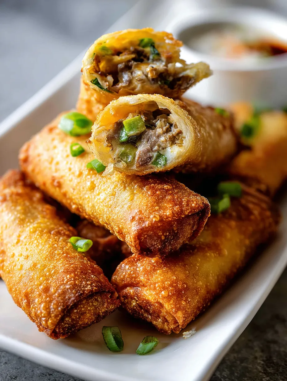 Assiette garnie avec un rouleau cheesesteak dessus.