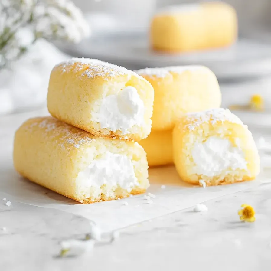 Trois petits gâteaux moelleux à la vanille avec glaçage blanc.