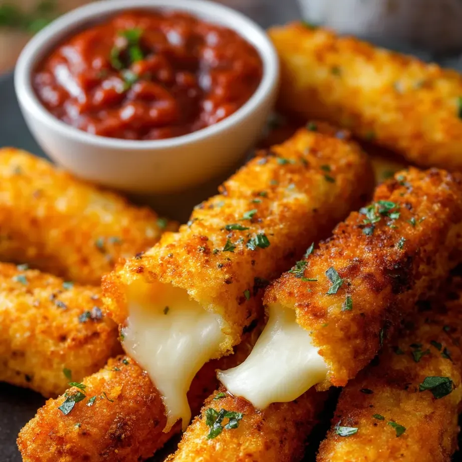 Un bol de bâtonnets de fromage et sauce trempette.