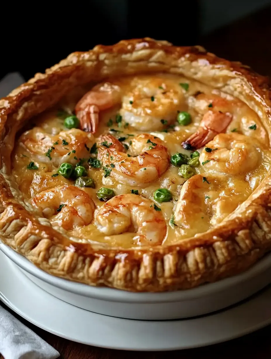 Une part de tourte de fruits de mer cajun servie dans un bol blanc.