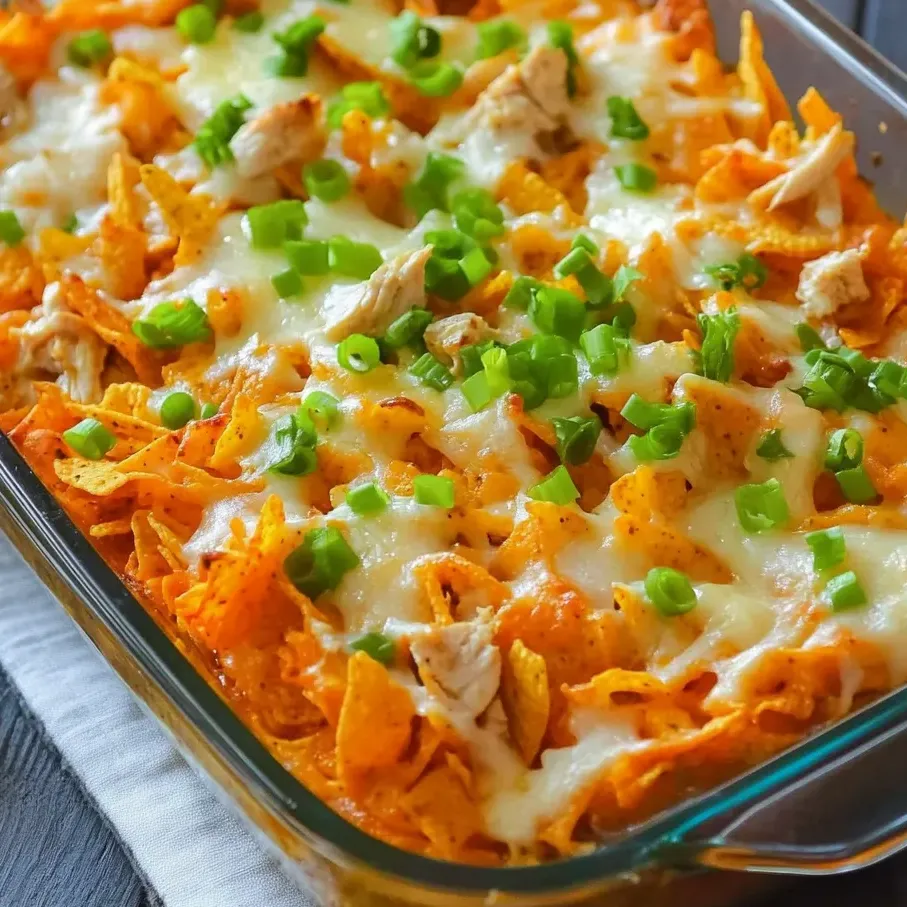 Un bon gratin de Doritos au poulet.