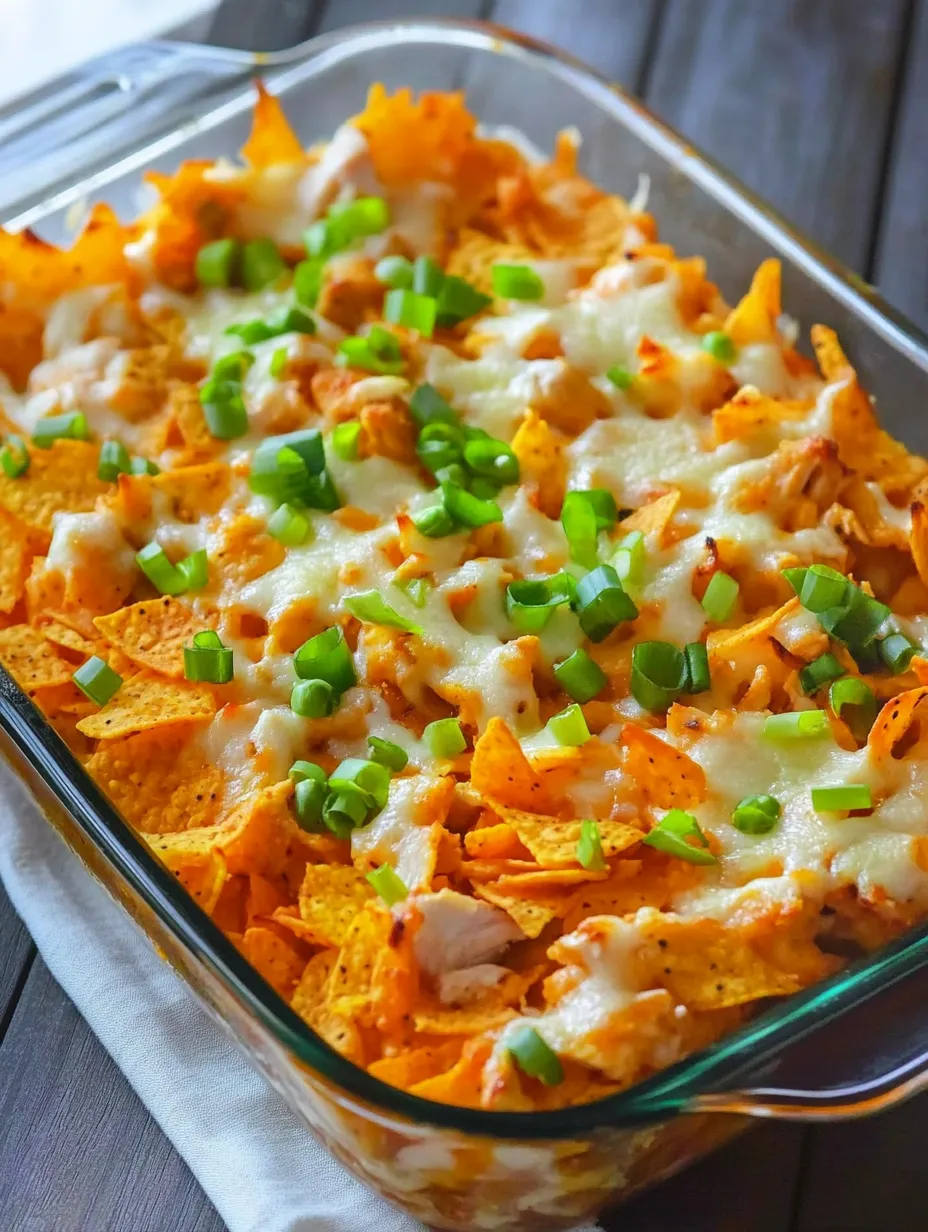 Un plat de gratin Doritos-poulet.