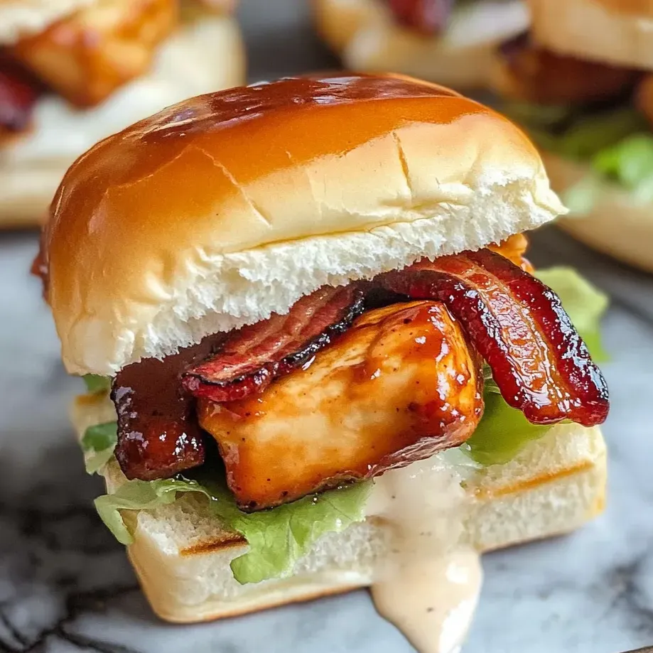 Sliders poulet bacon ranch BBQ.