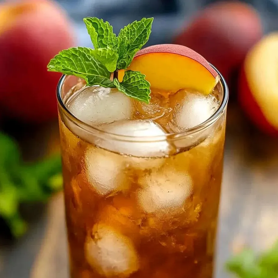 Un verre de thé glacé à la menthe fraîche.