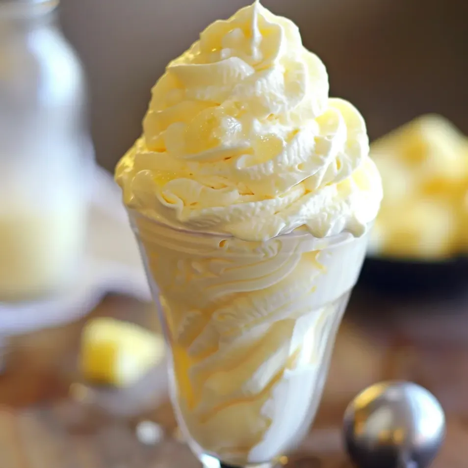 Un verre de Dole Whip au jus.