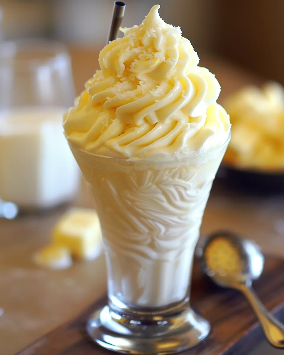 Un verre de Dole Whip au jus.