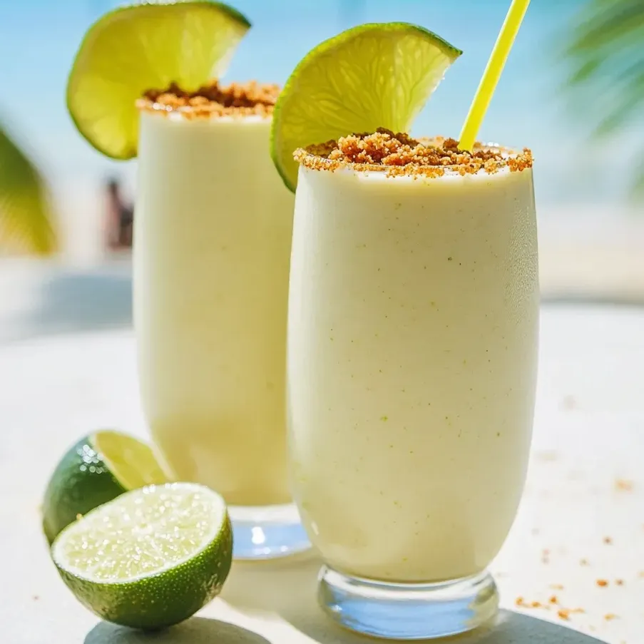 Deux verres de smoothie key lime léger.
