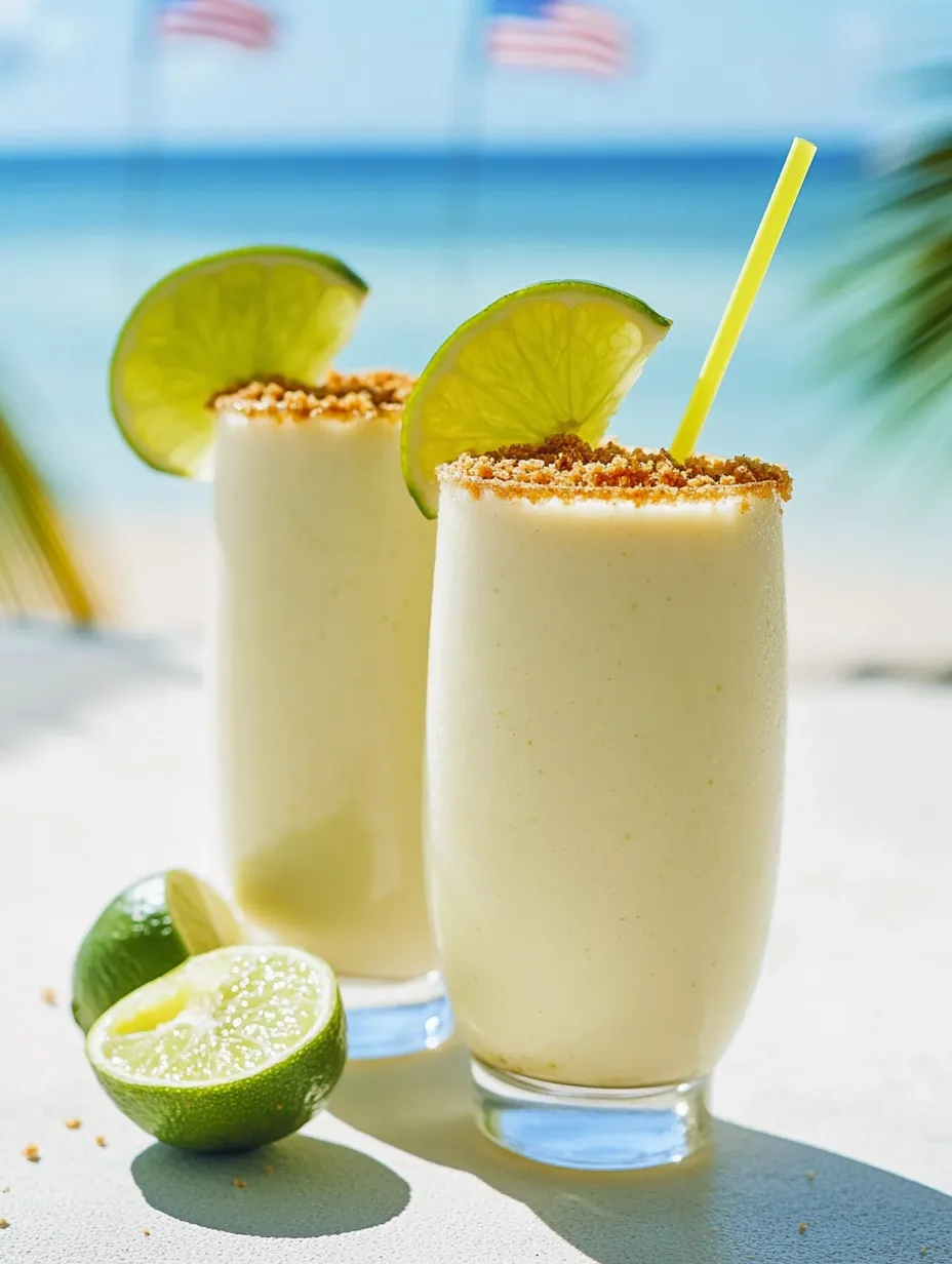 Deux verres façon key lime pie healthy.