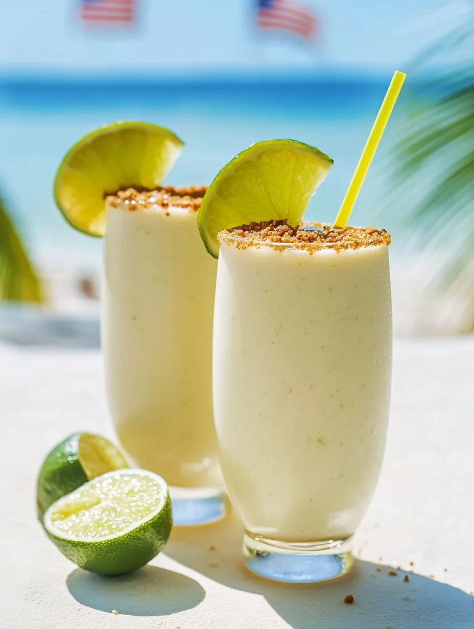 Deux verres façon key lime pie healthy.