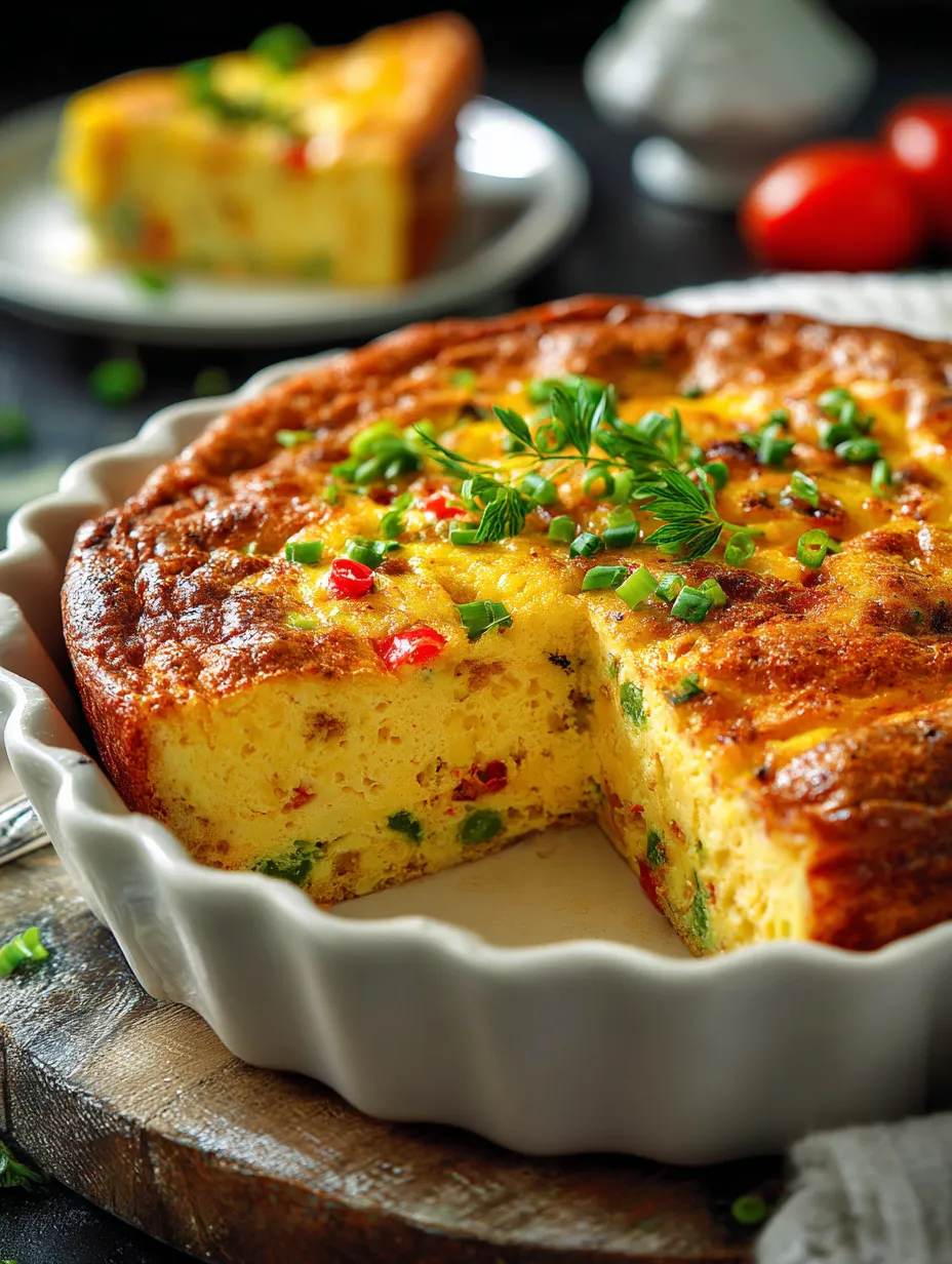 Une part de quiche garnie de ciboulette.