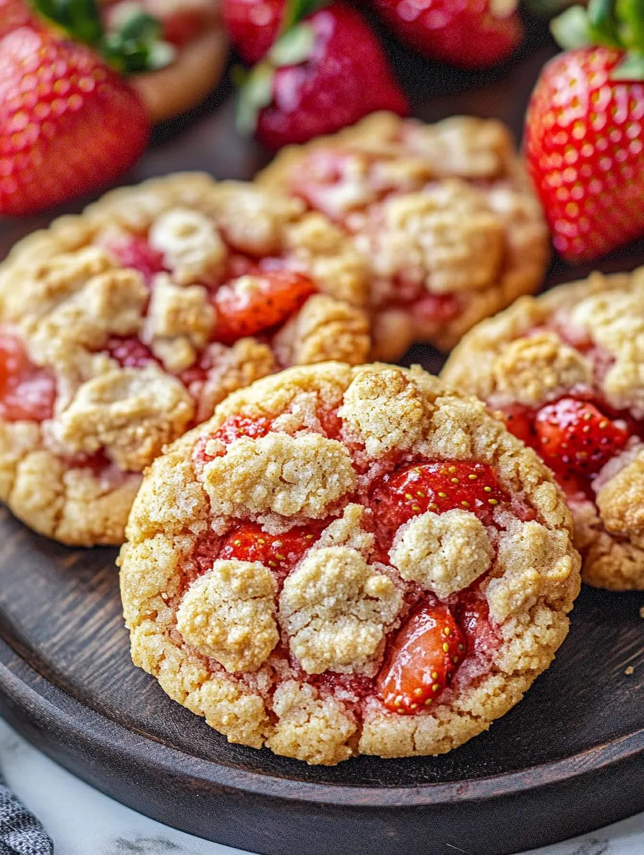 Un biscuit avec des fraises sur le dessus.