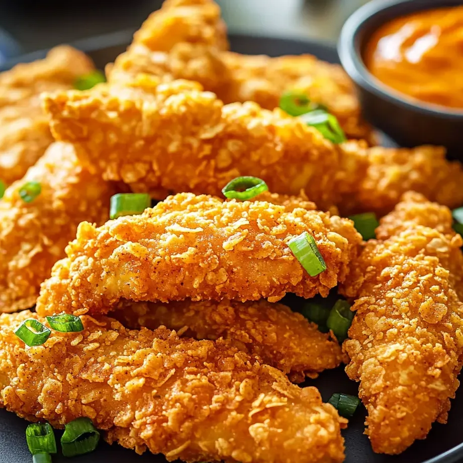 Une assiette de poulet frit avec un bol de sauce.