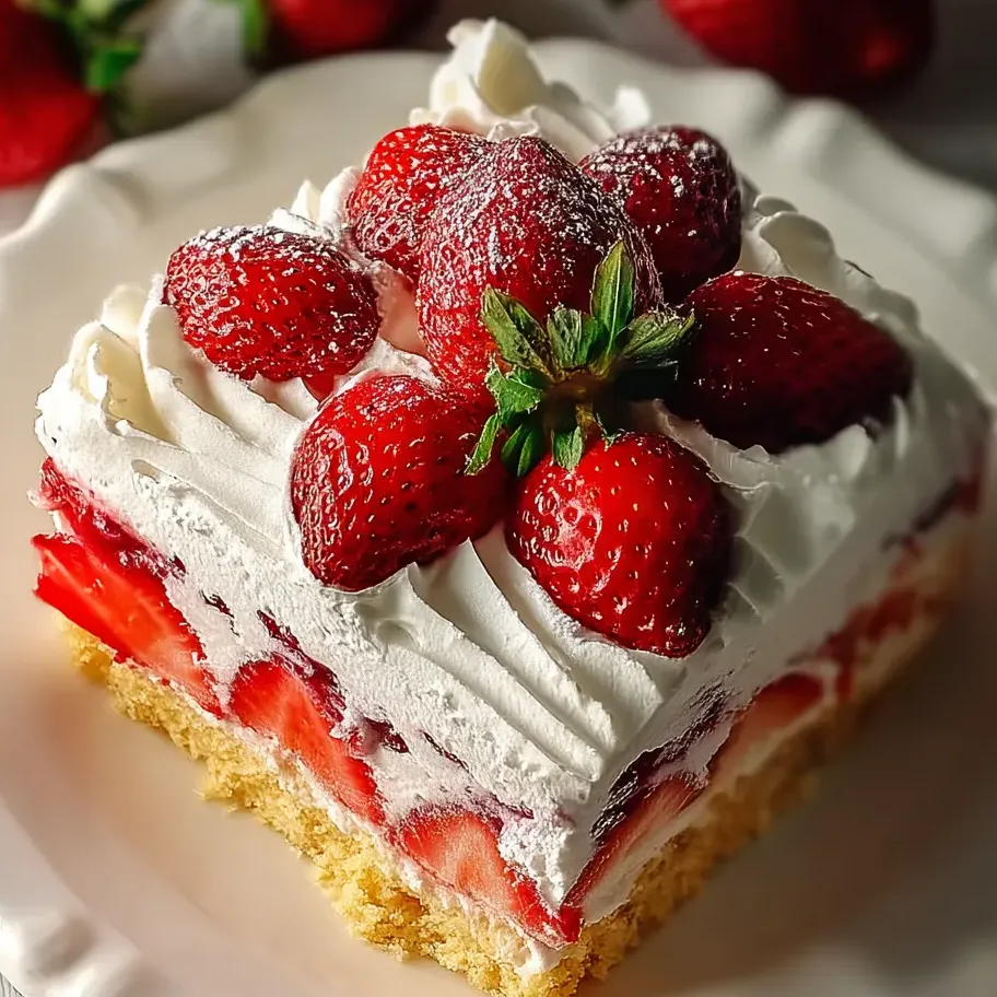 Une part de gâteau au fromage et aux fraises sur une assiette.