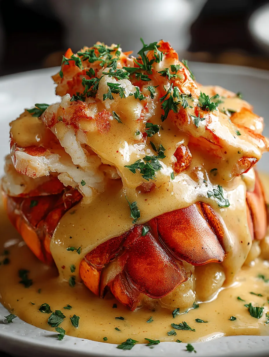 Un homard nappé d’une sauce bien crémeuse.
